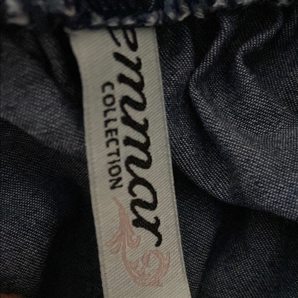 Vintage Emmar Collection Acid Wash Denim Puff Sleeve Mini Dress Size Medium - Picture 4 of 7